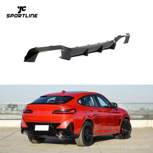 2023 BMW G02 X4 F98 X4M Carbon Fiber Rear Bumper Diffuser Lip Spoiler